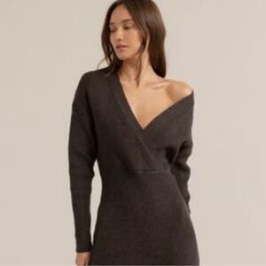 Modern Citizen Dark Brown Wrap Dress
